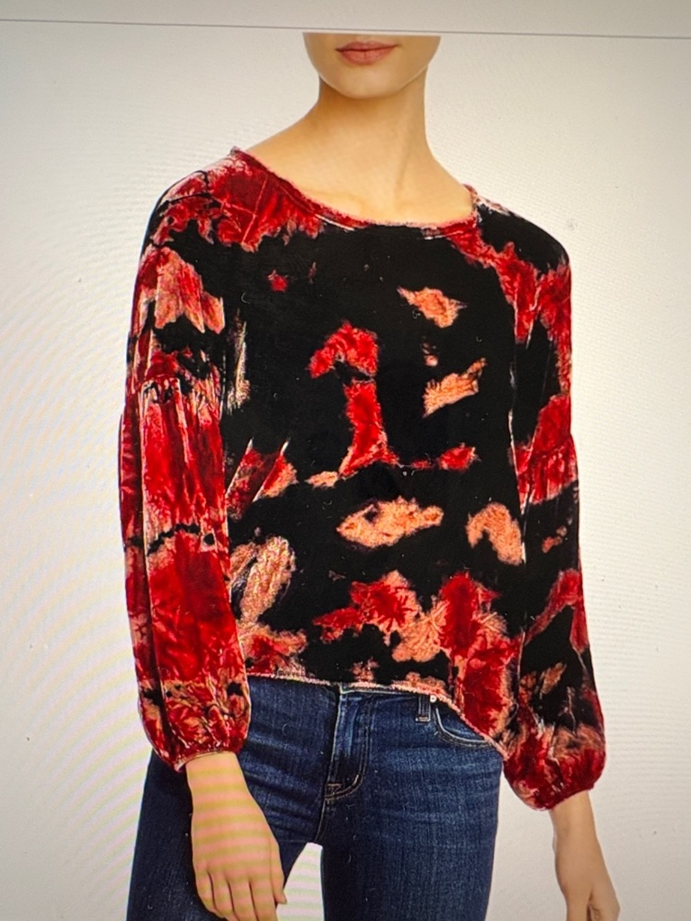 Nation LTD Velvet Tie Dye Top XS